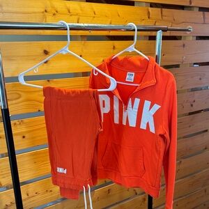 Orange PINK Quarter-Zip and Joggers Set